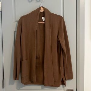 Jcrew tan open cardigan